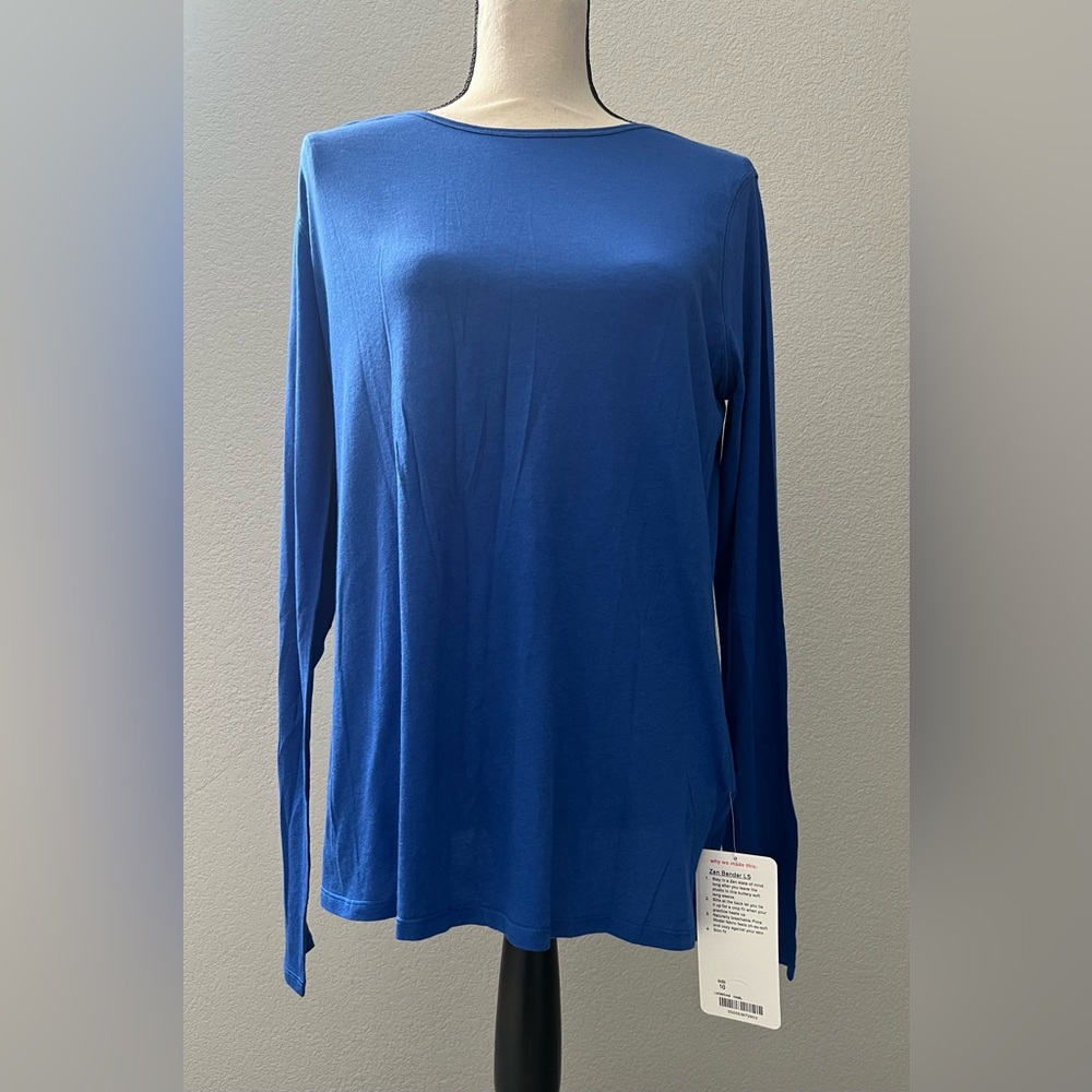 Lululemon Zen Bender Long Sleeve Top Blue Size 10 NWT Yoga Workout Athleisure